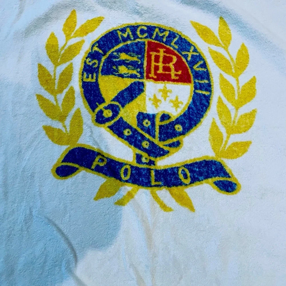 Polo by Ralph Lauren White Beach Towel with the Polo Crest Like New